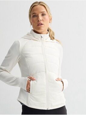 tek gear Women's White Quilted Hoodie Jacket